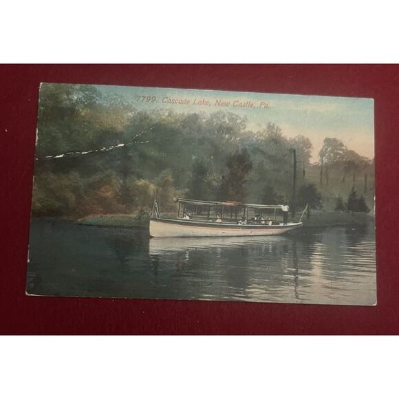 Postcard - Cascade Lake, New Castle, Pa‎ Posted - Picture 1 of 2